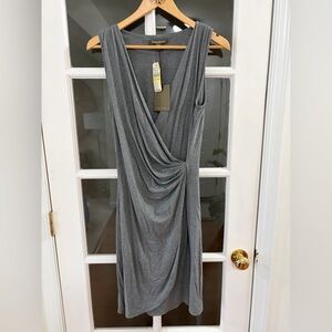 Tommy Bahama Tambour Faux-Wrap Dress - Size M - NWT - gunmetal heather